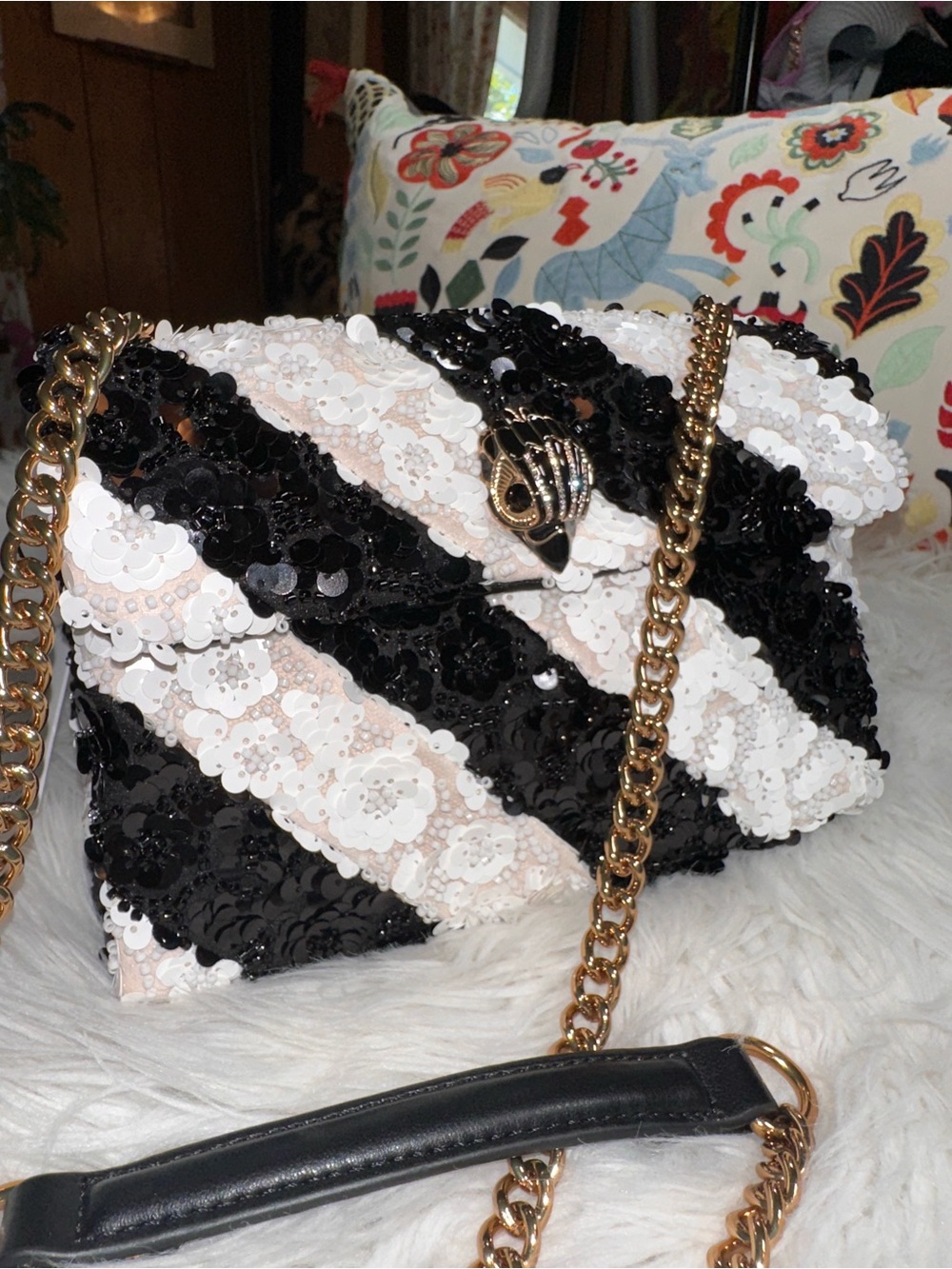 Kurt Geiger • The Kensington Sequin and Beaded Crossbody Purse - Picture 11 of 17